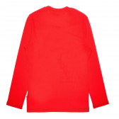 Bluză cu mânecă lungă din bumbac, de culoare roșie, pentru băieți Franklin & Marshall 61912 2