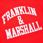 Bluză cu mânecă lungă din bumbac, de culoare roșie, pentru băieți Franklin & Marshall 61913 3