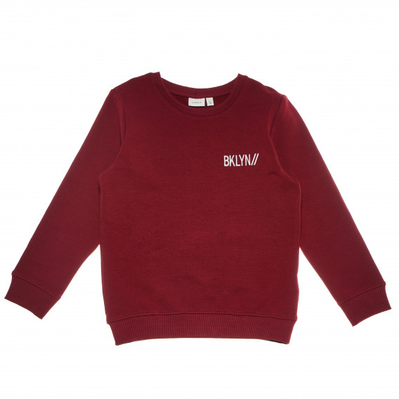 Bluză din bumbac cu mânecă lungă de culoare roșie cu imprimeu pentru fete Name it 61950 