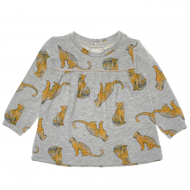 Bluză din bumbac cu mânecă lungă cu imprimeu tigru pentru fete  61960