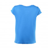 Bluză din bumbac cu mânecă scurtă, culoare violet pentru fete Benetton 62026 2