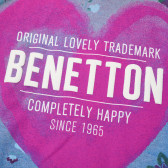 Bluză din bumbac cu mânecă scurtă, culoare violet pentru fete Benetton 62027 3