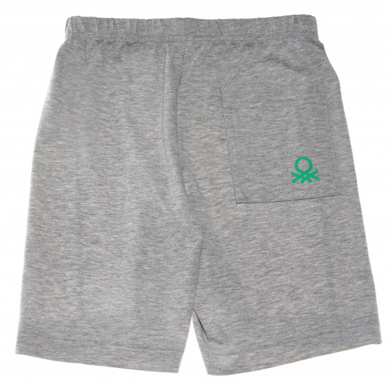 Pantaloni scurți de bumbac gri pentru băieți Benetton 62063 2