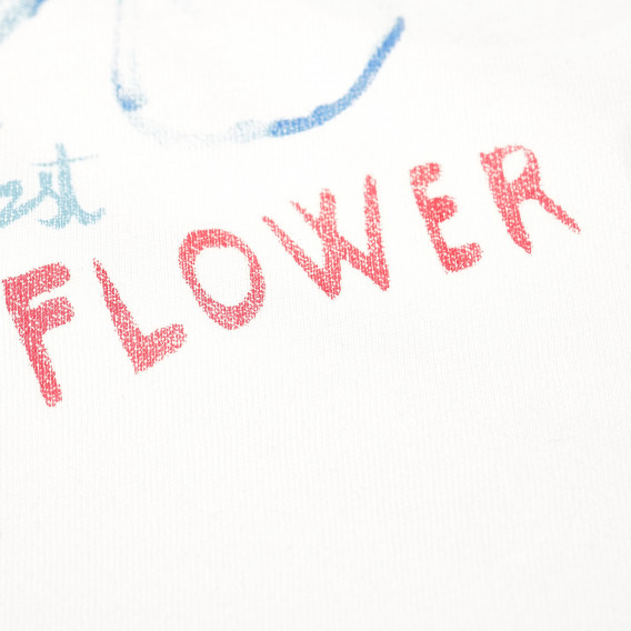 Bluză din bumbac cu mânecă scurtă cu imprimeu flori pentru fete Benetton 62089 5