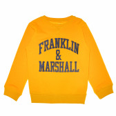 Hanorac cu mânecă lungă, galben, cu logo pentru băieți Franklin & Marshall 62516 7