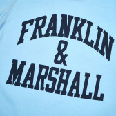 Tricou de bumbac, albastru deschis, cu logo pentru băieți Franklin & Marshall 62524 7