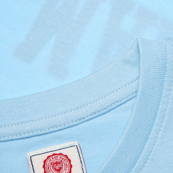 Tricou de bumbac, albastru deschis, cu logo pentru băieți Franklin & Marshall 62525 8