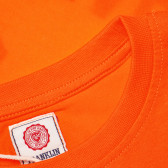 Tricou din bumbac, portocaliu, cu logo pentru băieți Franklin & Marshall 62529 8