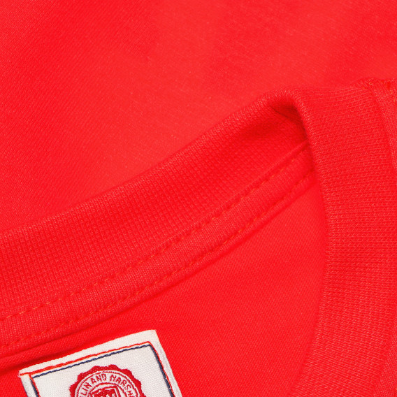 Bluză cu mânecă lungă din bumbac, de culoare roșie, pentru băieți Franklin & Marshall 62543 8