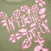 Tricou din bumbac cu litere roz pentru fete Benetton 62700 7