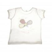 Bluză din bumbac cu mânecă scurtă cu imprimeu flori pentru fete Benetton 62713 7