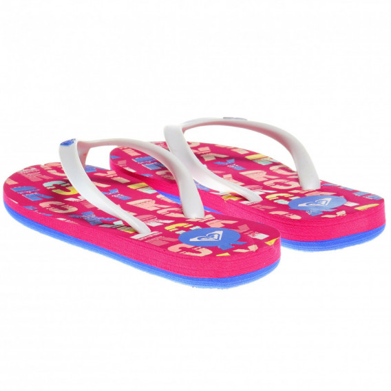 Flip-flops cu detalii colorate, pentru fete  Roxy 62912 2