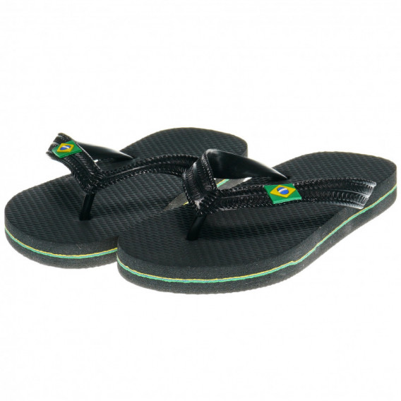 Flip Flops, pentru băieți, negru cu verde  62946 