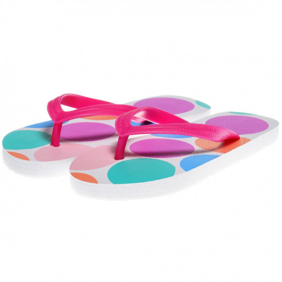Flip-flops pentru fete cu cercuri colorate  62982 