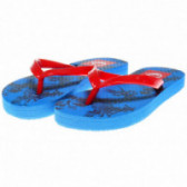 Flip-flops cu talpă decorată pentru băieți, roșu cu albastru  Up 2 glide 63027 