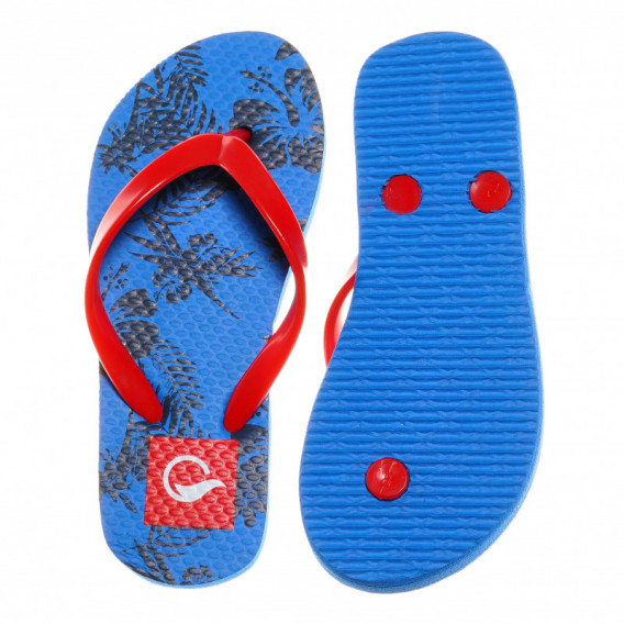 Flip-flops cu talpă decorată pentru băieți, roșu cu albastru  Up 2 glide 63029 3