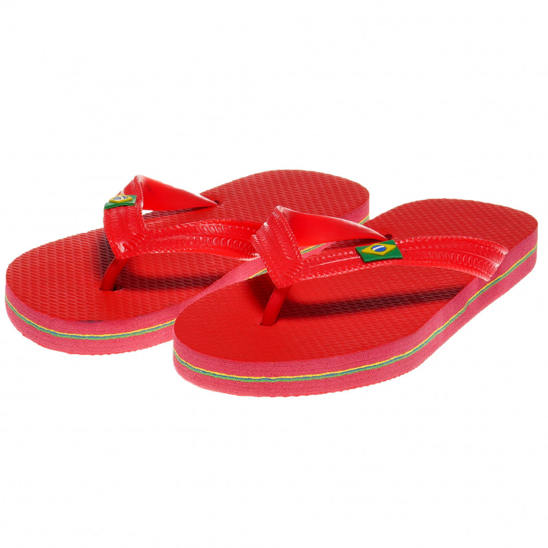  Flip-flops pentru fete cu talpă în relief, roșu  63042