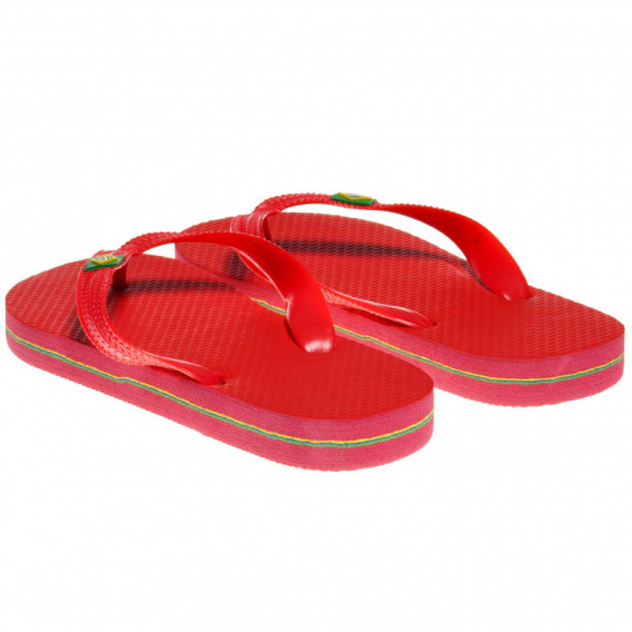  Flip-flops pentru fete cu talpă în relief, roșu  63043 2