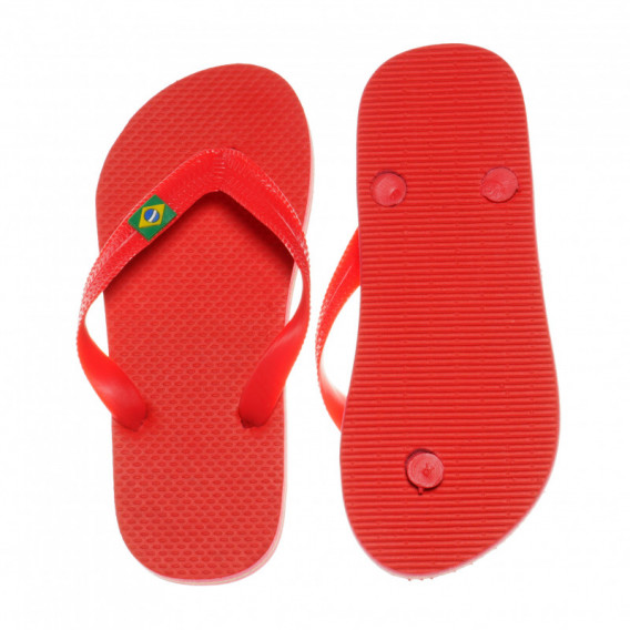  Flip-flops pentru fete cu talpă în relief, roșu  63044 3