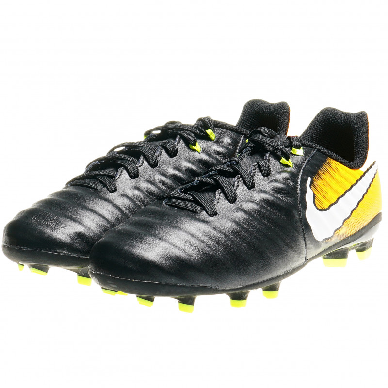 Pantofi de fotbal pentru băieți, pe negru și galben   63186