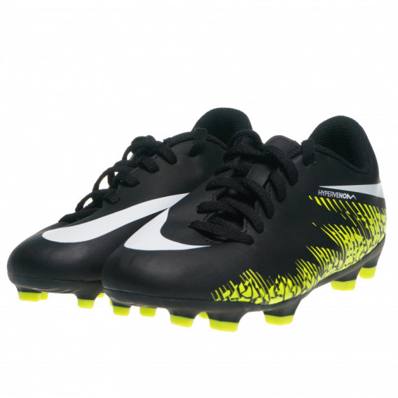 Pantofi de fotbal pentru băieți pe negru și galben cu efect crăpat NIKE 63192 