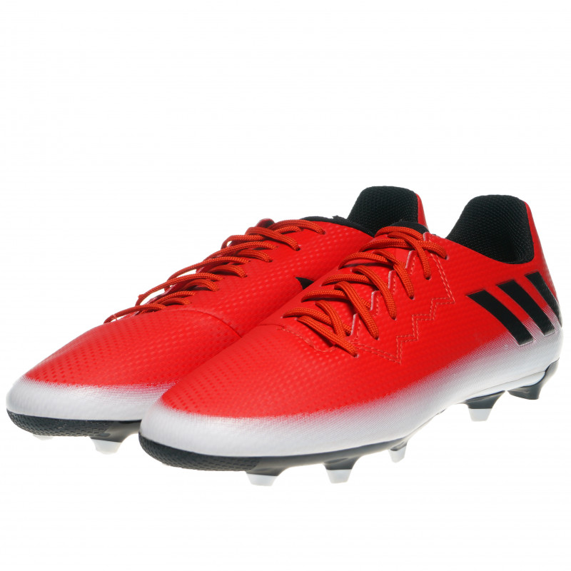 Pantofi de fotbal roșii pentru băieți cu detalii albe  63195