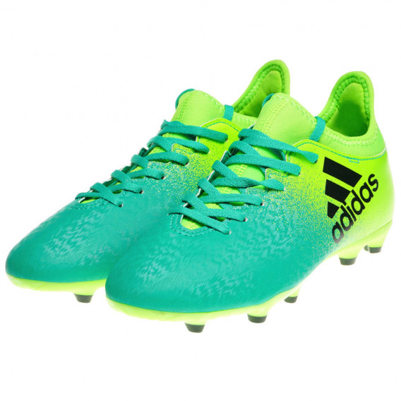 Pantofi de fotbal Verde cu Turcoaz pentru băieți cu un design modern Adidas 63225 