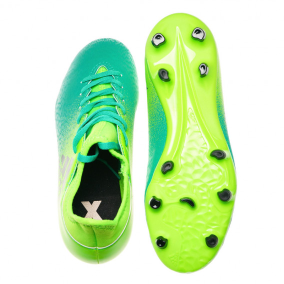 Pantofi de fotbal Verde cu Turcoaz pentru băieți cu un design modern Adidas 63227 3