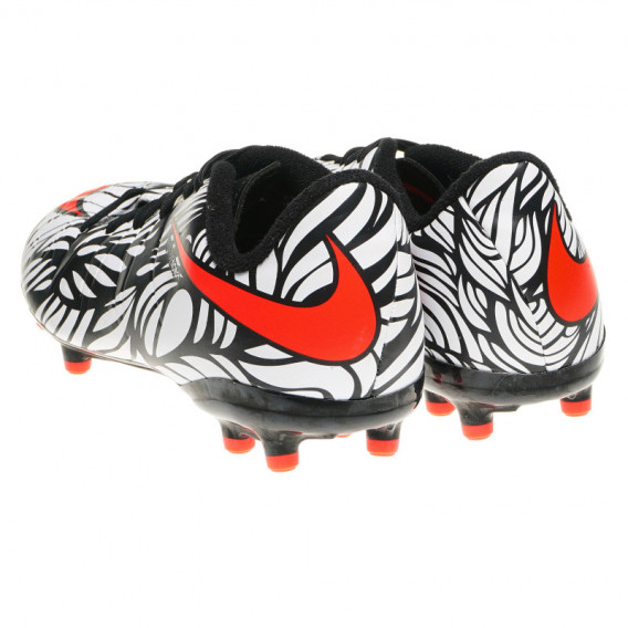 Pantofi de fotbal cu motive negre și albe pentru băieți cu logo roșu NIKE 63232 2