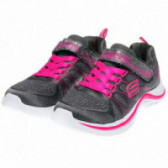 Adidași pentru fete cu logo-ul brandului și șireturi roz Sketchers 63255 