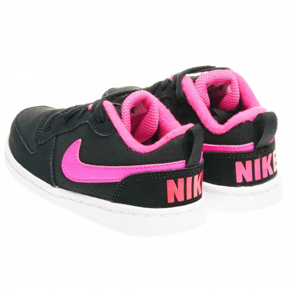 Adidași negri pentru fete cu logo de marcă roz luminos NIKE 63268 2