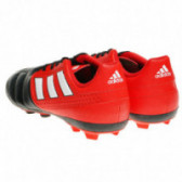 Pantofi de fotbal roșu cu negru pentru băieți Adidas 63289 2