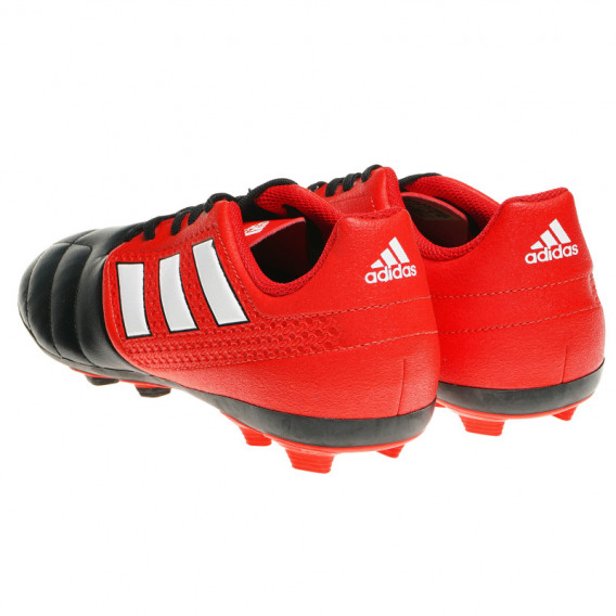 Pantofi de fotbal roșu cu negru pentru băieți Adidas 63289 2