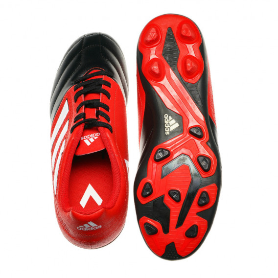 Pantofi de fotbal roșu cu negru pentru băieți Adidas 63290 3