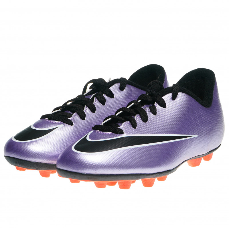 Pantofi de fotbal violet lucioși, cu accente portocalii  63312
