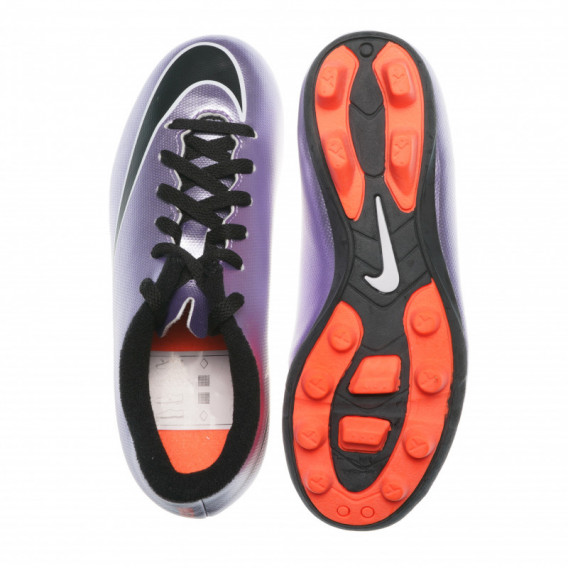 Pantofi de fotbal violet lucioși, cu accente portocalii NIKE 63314 3