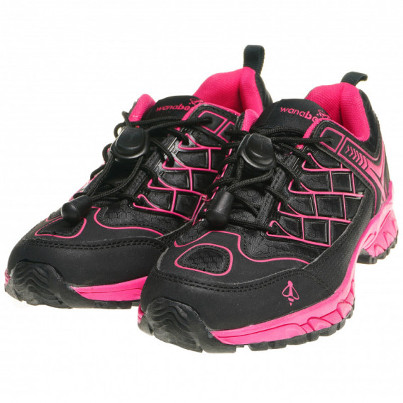 Adidași pentru o fete cu sigla mărcii, roz cu negru Wanabee 63390 