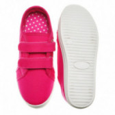 Pantofi pentru fete roz Velcro cu talpă albă  63470 3