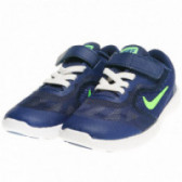 Adidași cu plasă albaștri pentru băieți cu detalii verzi NIKE 63537 