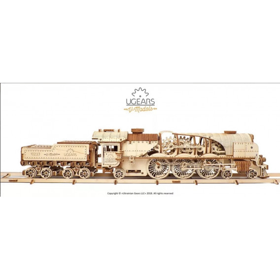 Puzzle mecanic 3D, Locomotivă Ugears 63960 4