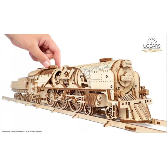 Puzzle mecanic 3D, Locomotivă Ugears 63961 5