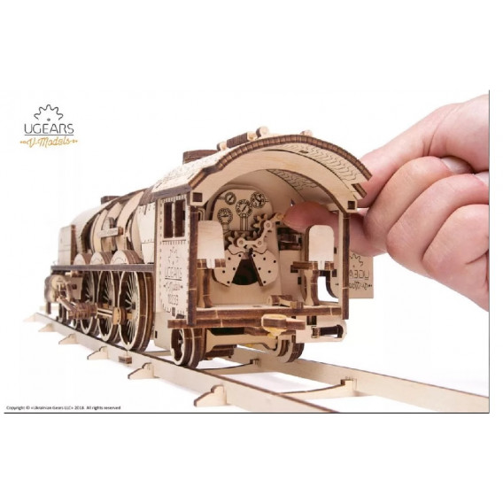 Puzzle mecanic 3D, Locomotivă Ugears 63965 9