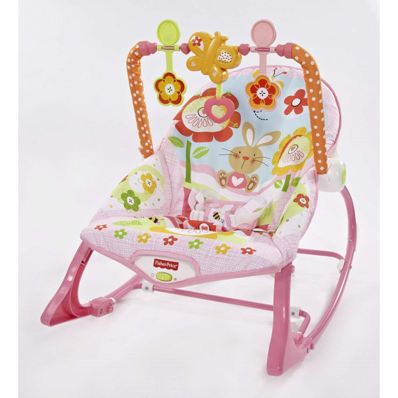 Scaun pentru copii, cu iepurași, de culoare roz Fisher Price  64066 9