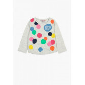 Bluză pentru fete cu mânecă lungă cu imprimeu de puncte colorate Boboli 64722 