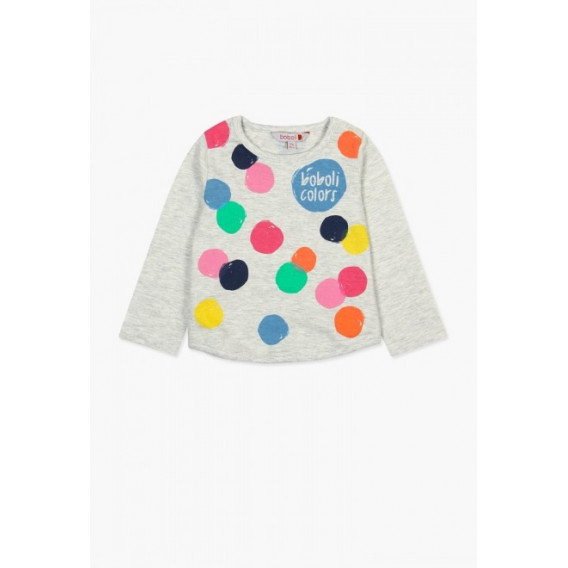Bluză pentru fete cu mânecă lungă cu imprimeu de puncte colorate Boboli 64722 