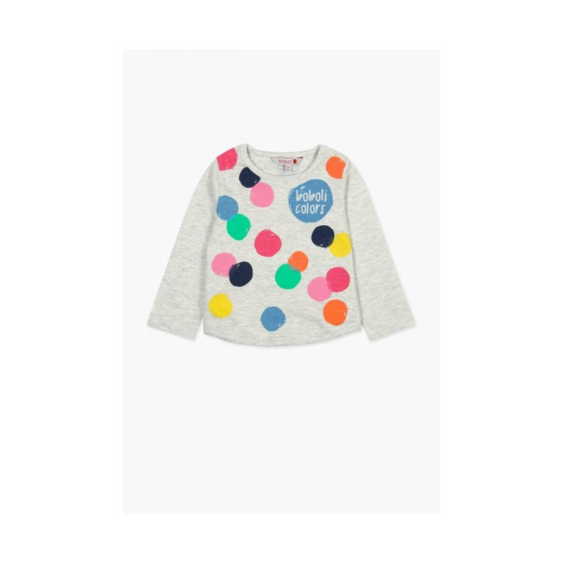 Bluză pentru fete cu mânecă lungă cu imprimeu de puncte colorate  64722