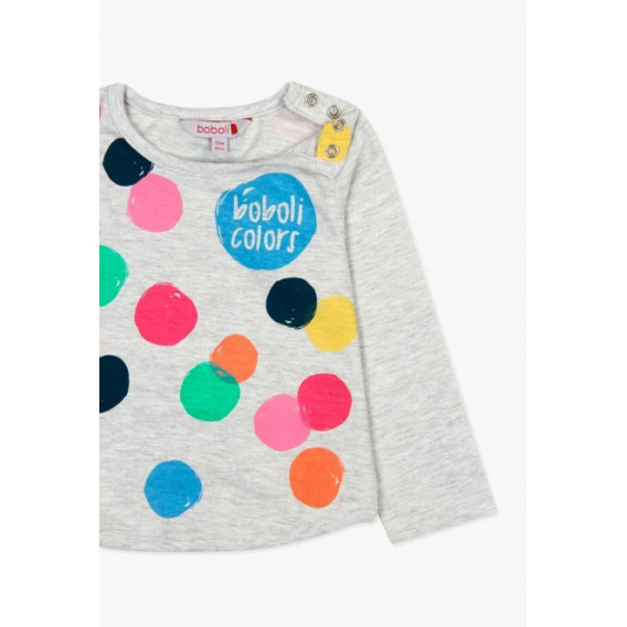 Bluză pentru fete cu mânecă lungă cu imprimeu de puncte colorate Boboli 64724 3