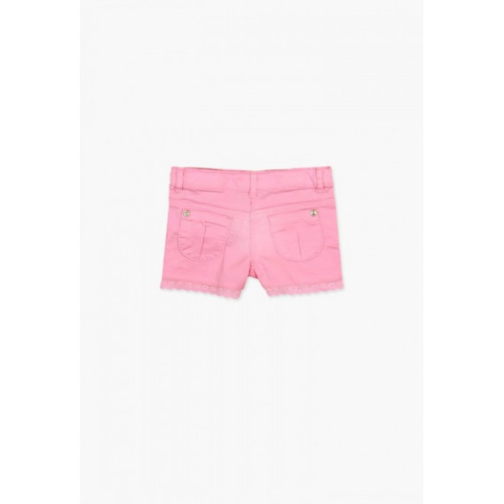 Pantaloni scurți pentru fete, roz, cu dantelă Boboli 64753 4