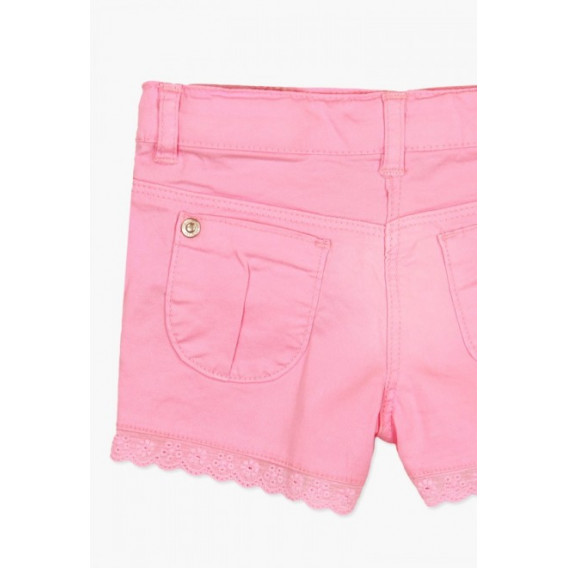 Pantaloni scurți pentru fete, roz, cu dantelă Boboli 64755 8