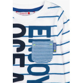 Bluză cu mânecă lungă și buzunar, în dungi alb-albastru Boboli 64763 4
